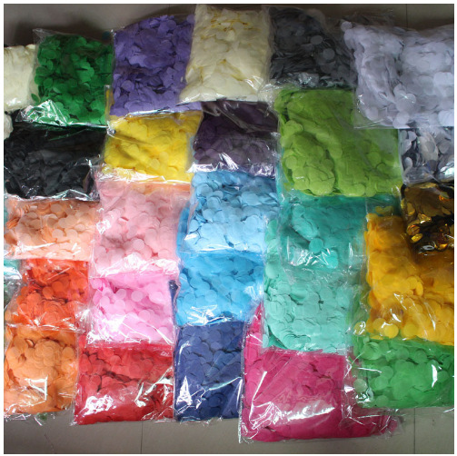 1.5cm彩色婚礼抛洒圆纸片撒花彩色圆形纸片气球填充纸屑亮片 现货