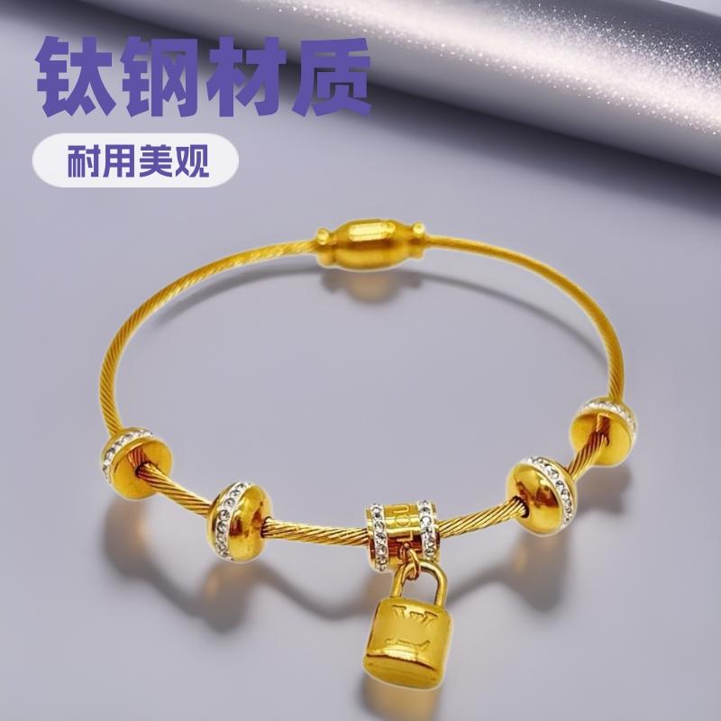 In-Stock Quick-Release Hemp Rope Style Cable Titanium Steel Bracelet Xiangjia Bracelet Lujiabao Bracelet Pendant Magnetic Diamond DIY