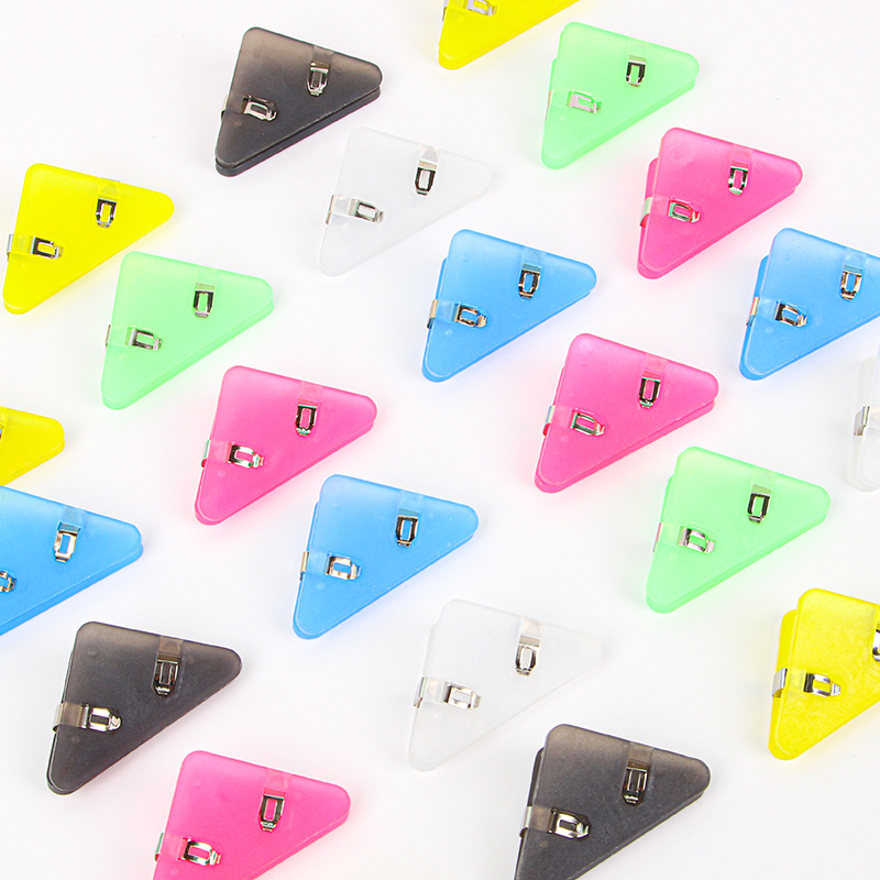 Red borde rojo esquina clip estudiante examen papel almacenamiento triángulo carpeta Oficina papelería libro anti-rollo artefacto largo cola clip