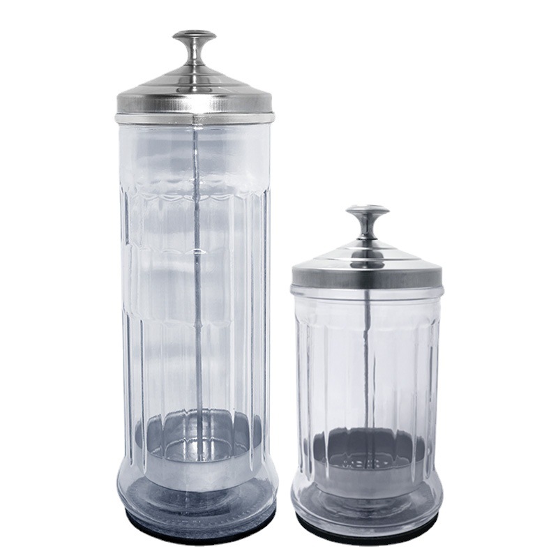 Herramientas de peluquería, vaso de desinfección de acero inoxidable y vidrio, esterilizador de uñas, botella de desinfección, vaso para herramientas de uñas, herramientas de peluquería