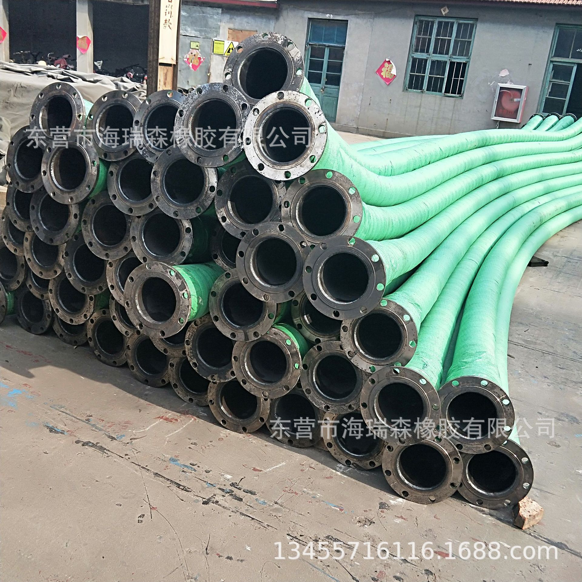 包胶法兰软管船用钢丝耐磨橡胶管耐磨抗腐蚀通体橡胶包胶法兰胶管