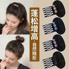 トップクリップ前髪目に見えないヘアピン女性の額ラインストーンコームヘアピースヘア根元ふわふわヘアアーティファクトヘアピン