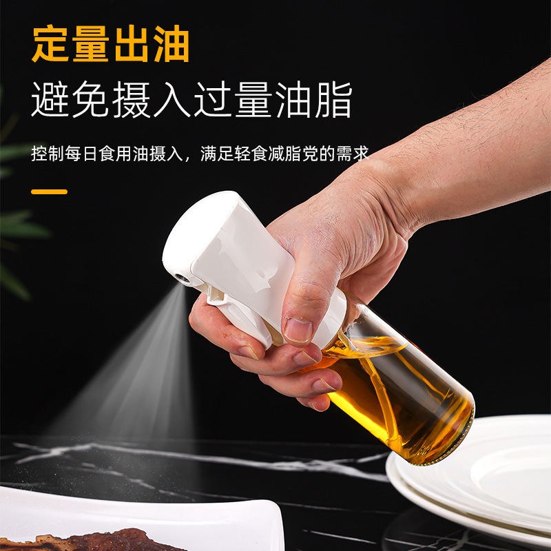 Botella de aceite de vidrio de pulverización, botella de aceite de barbacoa, botella de condimentos transparente, botella de aceite de oliva de cocina, botella de pulverización de aceite, botella de pulverización de aceite