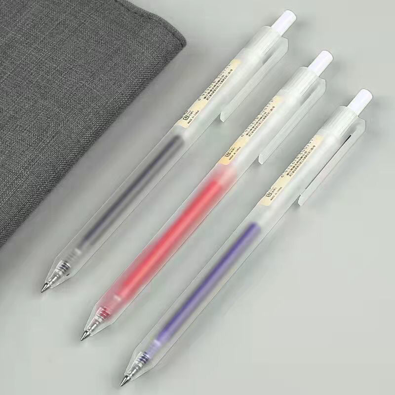 0.5mm bolígrafo blanco de presión de estupefacción de examen de estudiantes bolígrafo de bolígrafo transparente de alto valor de cara