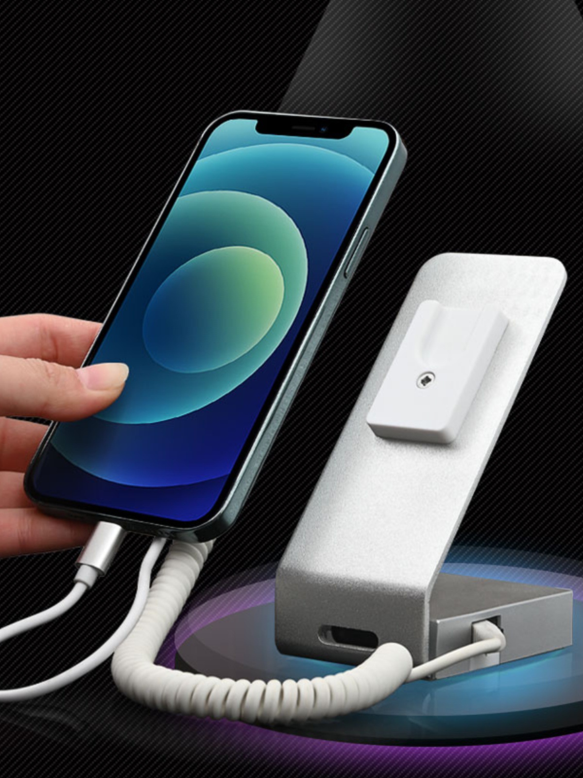 手机防盗器展示架托体验柜台报警锁演示充电金属固定支架底座