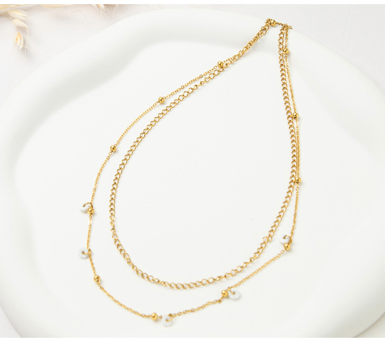 Fashion Round Titanium Steel Inlay Artificial Gemstones Bracelets Necklace