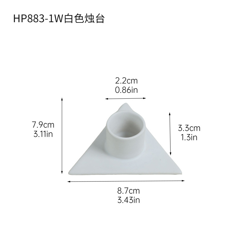 Adornos de candelabros de cerámica triangulares retro modernos, accesorios de cena a la luz de las velas, encimeras románticas, decoraciones de mesa