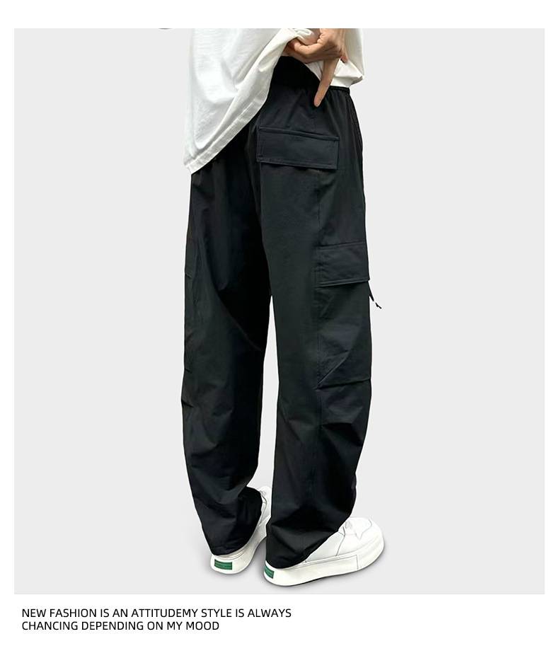 Utility Cargo Pants For Men – Multi-Pocket Straight-Leg Joggers With Adjustable Drawstring Waist_voghion.com