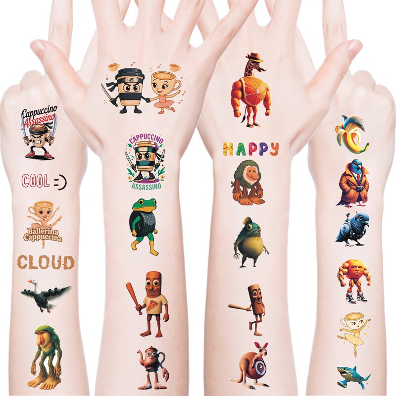New cross-border cartoon "Shan Hai Jing" tattoo stickers for children, cute temporary arm and face tattoo stickers for parties and events New cross-border cartoon "Shan Hai Jing" tattoo stickers for children, cute temporary arm and face tattoo stickers for parties and events