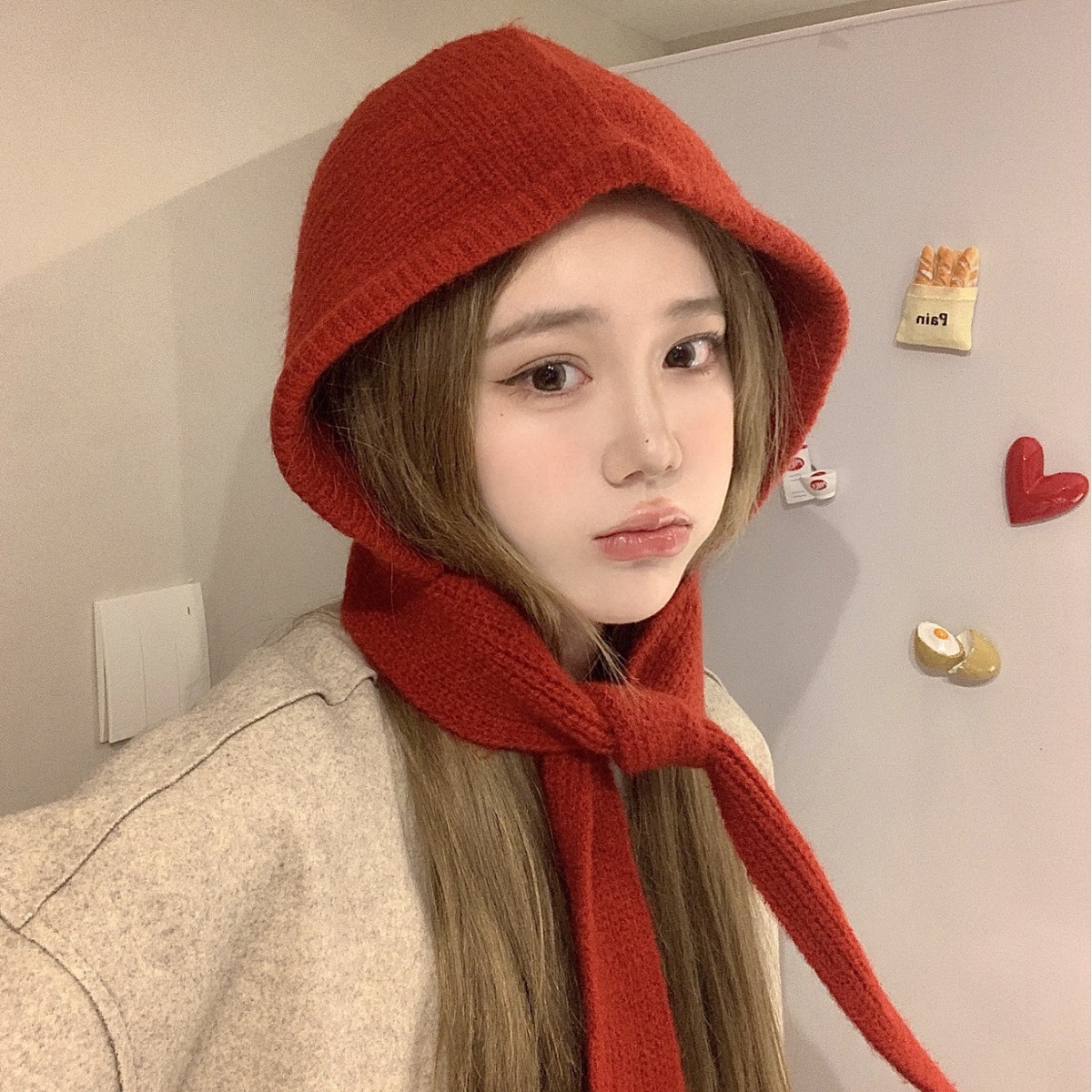 Demi-season cute woolen knitted hat