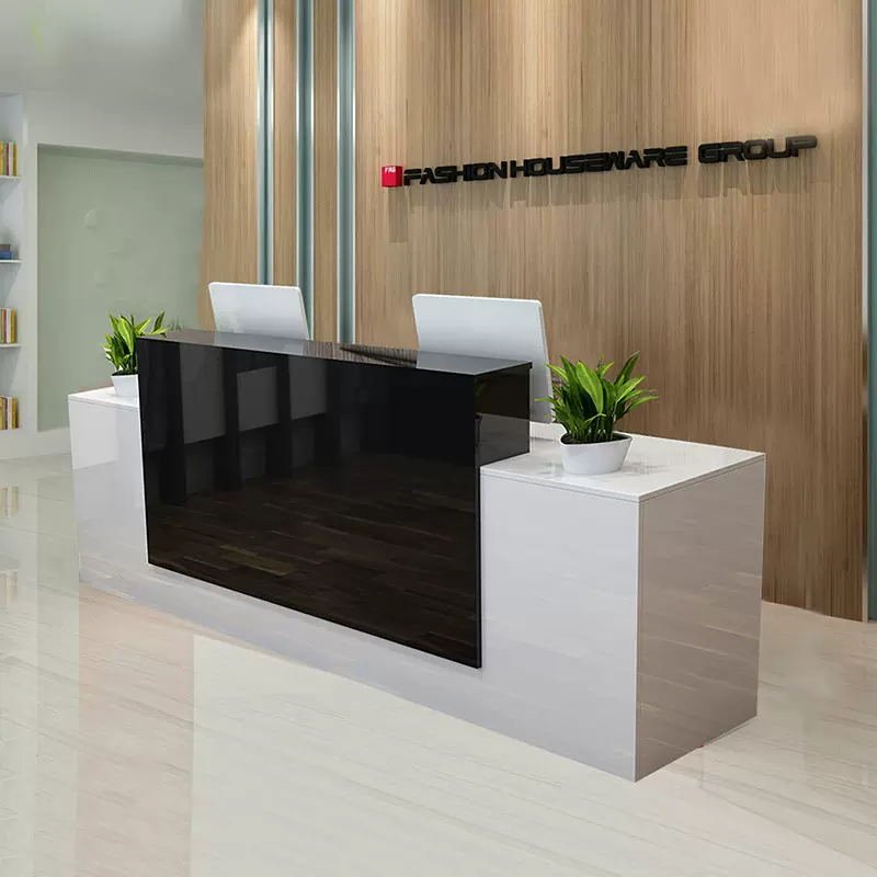 公司前台接待台迎宾办公桌简约现代酒店美容院收银台咨询吧台