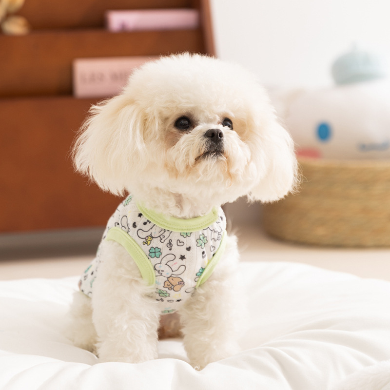 Perro de primavera y verano auténtico chaleco para perros de orejas grandes de marca compartida delgado gato transpirable peluche perro pequeño ropa para perros