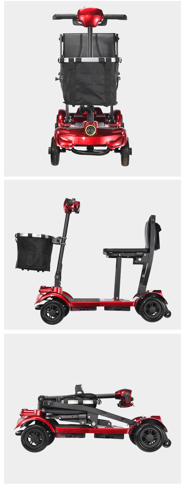 Folding Mobility Scooter Cross-Border Export Household Small Four-Wheeler Elderly Electric Vehicle Disabled Anti-Fall Moped