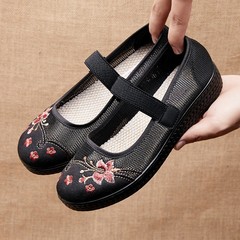 春夏の通気性のあるメッシュシューズ、ママのメッシュシューズ、柔らかい底、中高年のおばあちゃん、古い北京布の靴、女性と高齢者の靴