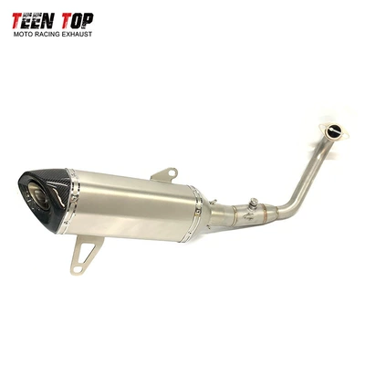 Exhaust manifold — for Yamaha Xmax300 Front Section - titanium-front-section-with-catalyst-sensor-titanium-tail-section