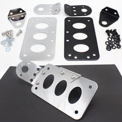 Motorcycle Harley turn signal bracket, tail plate bracket, integrated metal plated black bracket, 3-hole bracket
