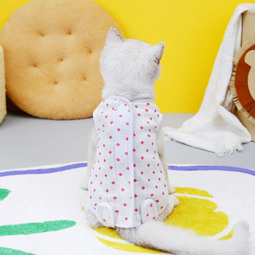 Pet cat sterilization clothes, cat postpartum clothes, surgical clothes, anti-licking weaning clothes 23 four-leaf flower cat sterilization clothes