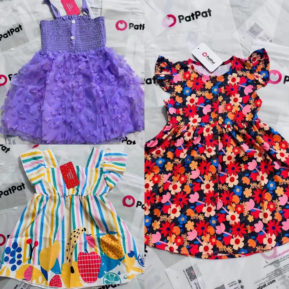 Cross-border warehouse girls' dresses, export children's clothing overstock, patpat kid's dress children