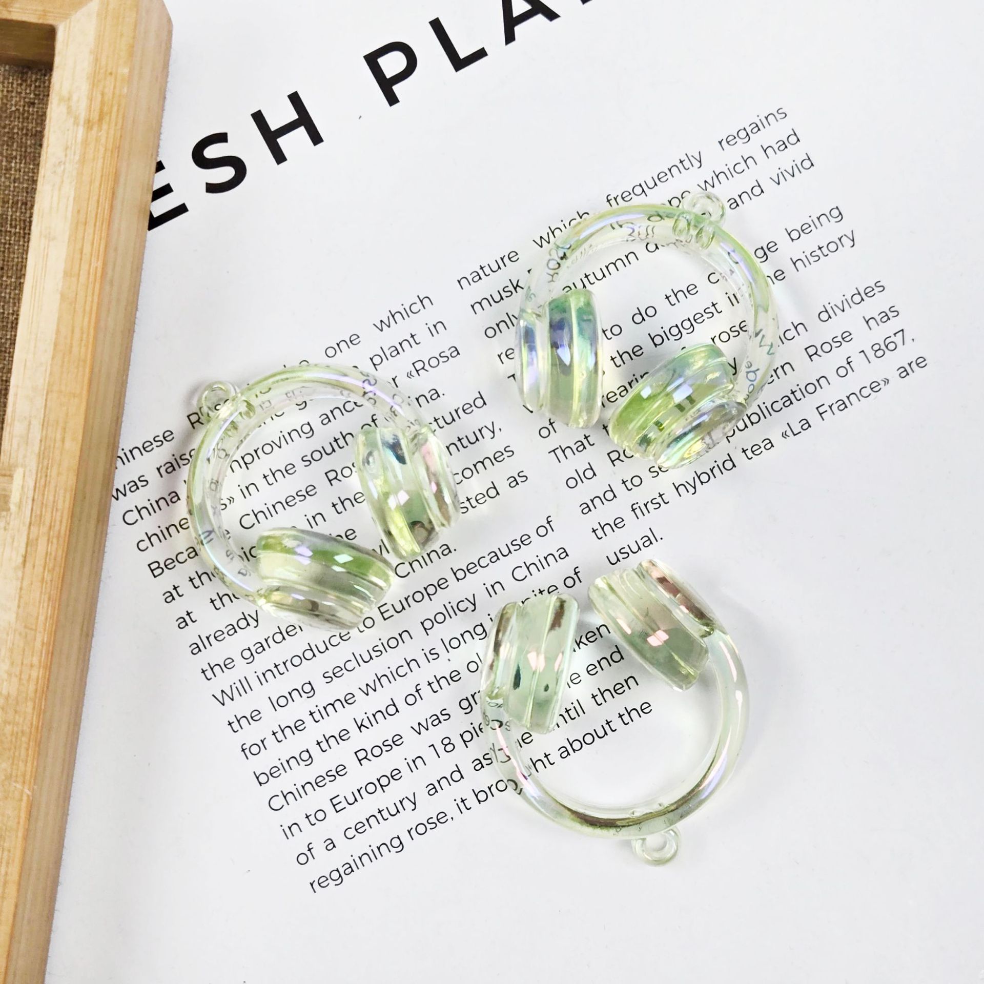 アクリルペイント 2 色グラデーションヘッドフォンビーズぶら下げ穴ビーズ diy 携帯電話チェーンペンダントネックレス素材ジュエリーアクセサリー