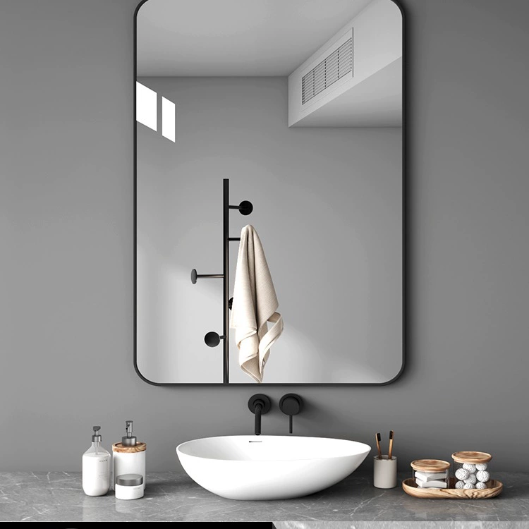 Зеркало для ванной комнаты, настенное самоклеющееся умывальник для унитаза, настенное водонепроницаемое стекло без перфорации, искусство