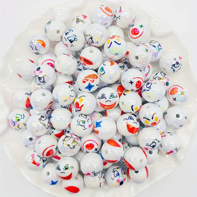 Acrylic cartoon round beads, mobile phone, rollerball pen, accessories, DIY