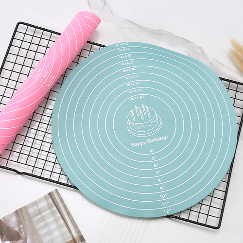 Silicone turntable non-slip mat rolling mat baking silicone mat round decorating table non-slip household kneading mat kneading mat