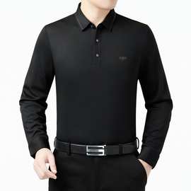 品牌新款男装秋冬羊绒T恤专柜商务休闲百搭纯色长袖舒适男士上衣