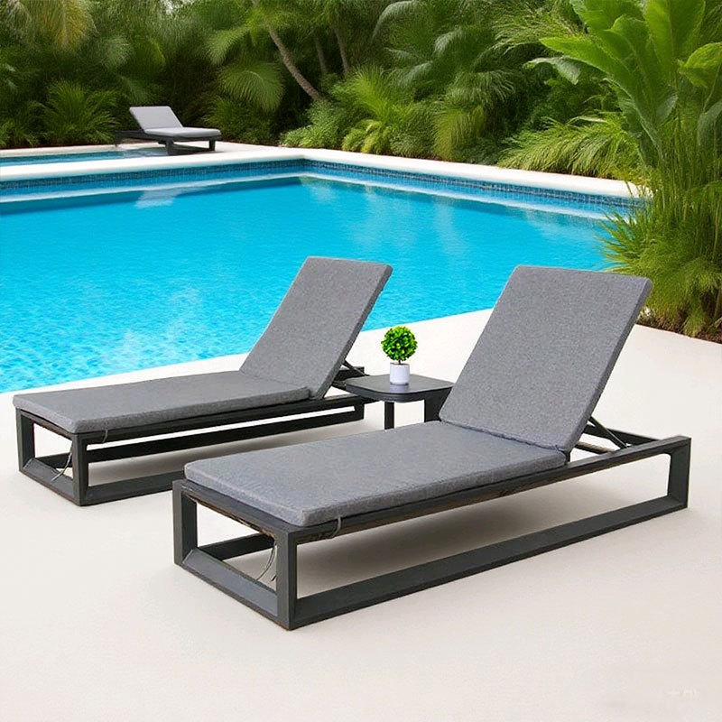 Cama de relajación impermeable y protector solar jardín piscina sillón al aire libre patio residencial al aire libre silla de playa frente al mar sombreado