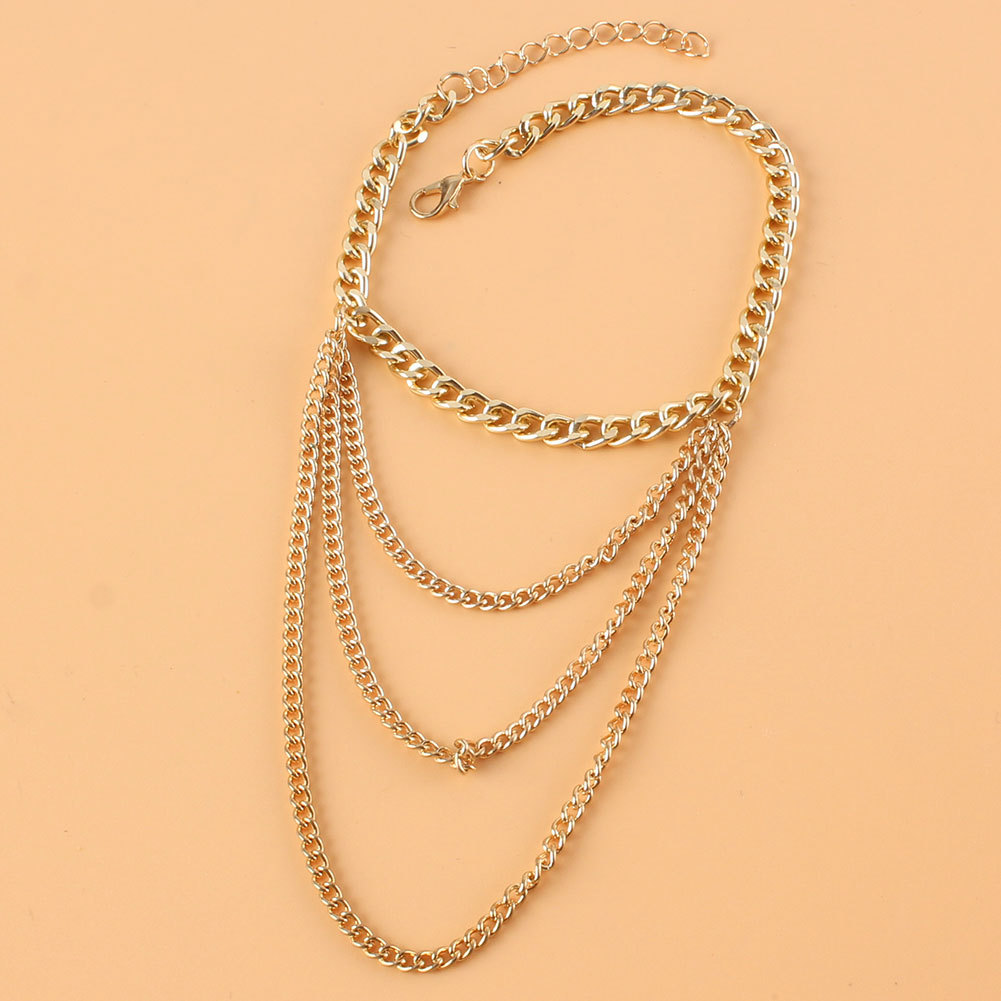 multi-element personality creative foot ornaments exaggerated multi-layer alloy anklet