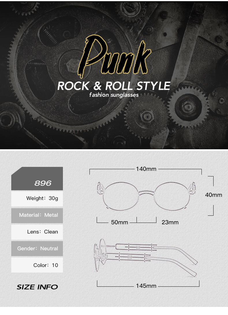 Retro Punk Geometric Ac Round Frame Full Frame Women's Sunglasses display picture 7