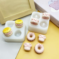 模擬豚バーガードーナツパンピンチシリコンモールド DIY チョコレートキャンディモールド石膏キャンドルモールド