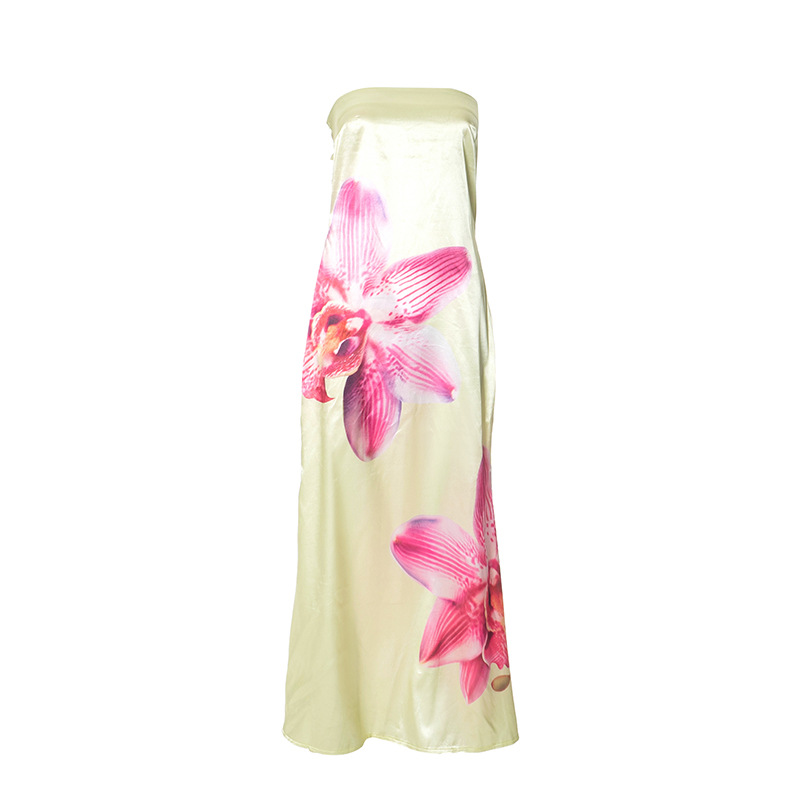 154g Weight Maxi Long Dress Dress Length Type Sleeveless Sleeve Length Sheath Dress Dresses Type Spandex, Polyester Fabric Type High Waist Waist Line Holiday, Lawn, Cocktail Party Occasion Strapless Neckline Slim Fit Type Flower Pattern Summer, Spring Season Women's Gender Elegant, Sexy Style Wholesale Women's Elegant Sexy Flower Holiday Lawn Cocktail Party Strapless Sleeveless Sheath Dress 15
