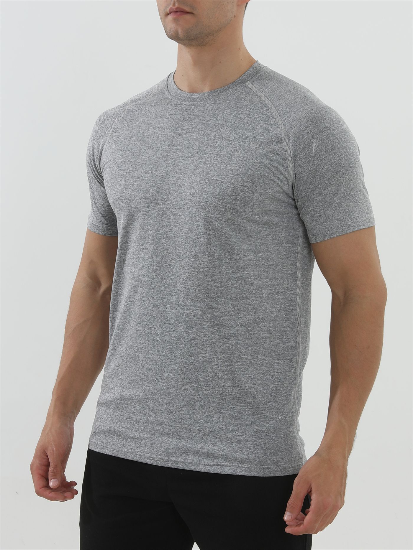 Músculos locos Fitness Fitness en verano camiseta de manga corta masculina de color sólido baloncesto corriendo Fitness entrenamiento americano image 3