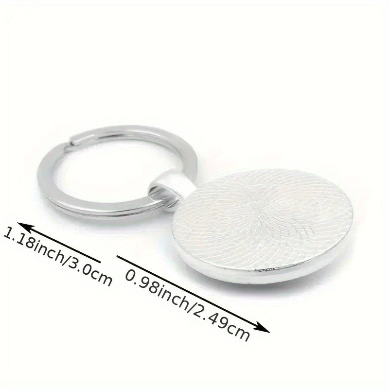 Retro glass metal keychain