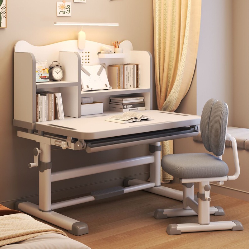 Adjustable Height Desk and Chair Set for Children, Suitable for Primary School Students, Home Writing Desk and Kids' Study Desk and Chair Combination Adjustable Height Desk and Chair Set for Children, Suitable for Primary School Students, Home Writing Desk and Kids' Study Desk and Chair Combination