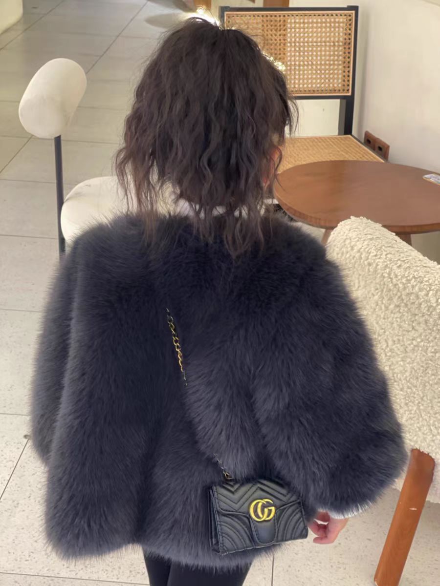 2023 Mädchen-Pelzimitationsmantel, verdickt und warm, Baby-Plüsch-Winterkleid, Eleganz, Mädchen, hochwertig_voghion.com