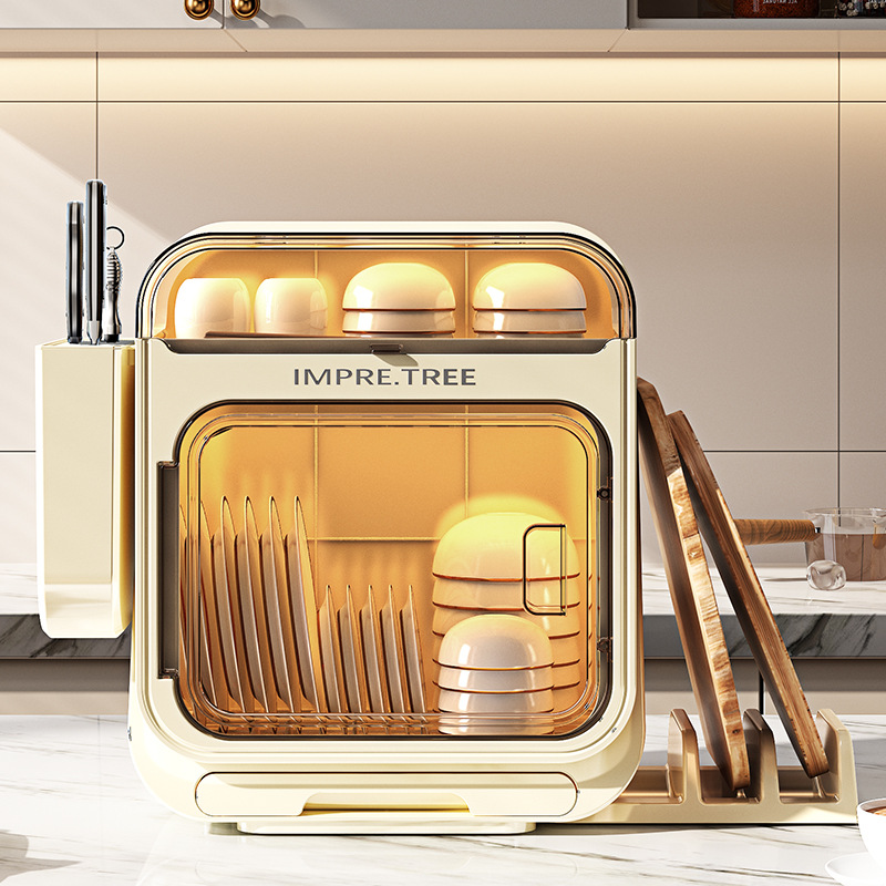 Multifunctional Plastic Drain Bowl Rack Large Capacity Dustproof Bowl Chopsticks Storage Box with Lid Cupboard Bowl Chopsticks Storage Box