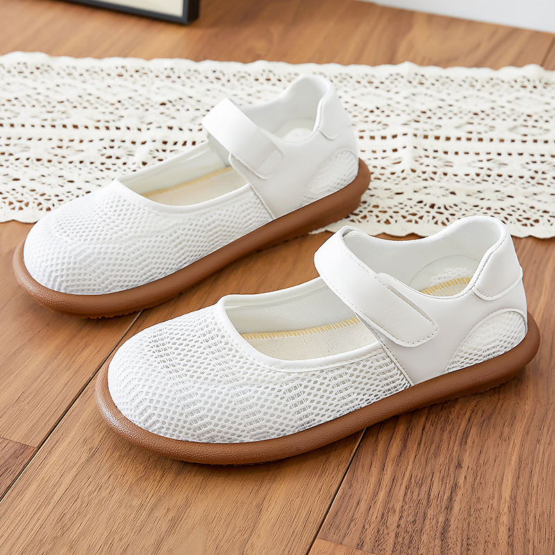 Zapatos de mujer, zapatos casuales transpirables de verano, nuevos zapatos de mujer, zapatos de malla de velcro, zapatos simples ligeros y cómodos al por mayor