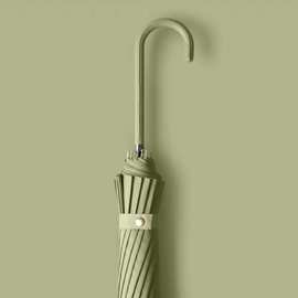 长柄伞16股皮弯柄小清新纯色自动直杆雨伞可印logo广告伞批发