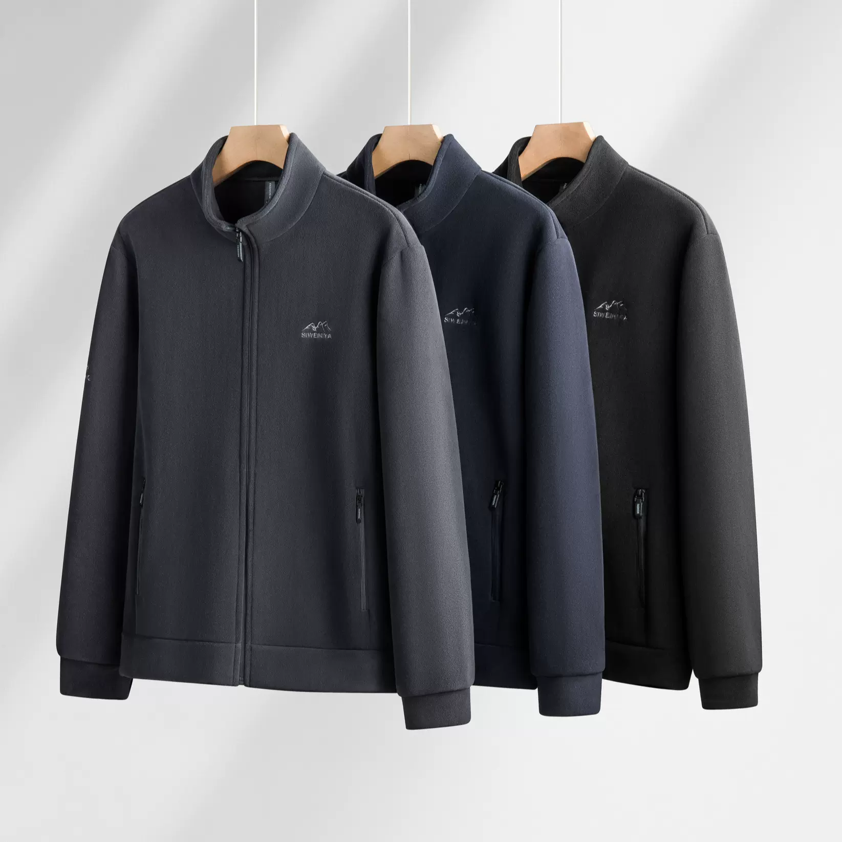 爸爸秋季奥粒绒外套2025新款中年男士高级休闲夹克中老年人抓绒衣