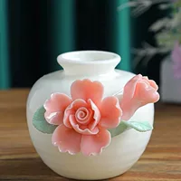 Handmade mini vase flower bottle flower ceramic ornaments dry flower inserting water -breed living room study frame desktop decoration
