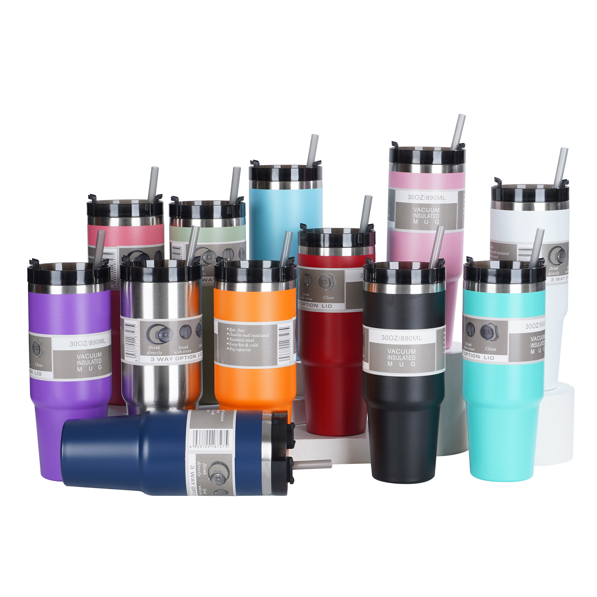 跨境双层真空20/30oz冰霸杯304不锈钢保温杯户外便携车载水杯批发