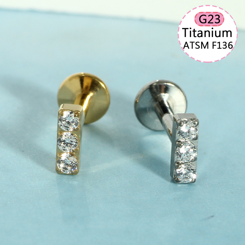 G23 Titanium Chain Pendant Lip Nail Peach Heart Butterfly Ear Screen Nail Lip Ring Ear Bone Nail Jewelry F136 Body Piercing Jewelry detail image 11