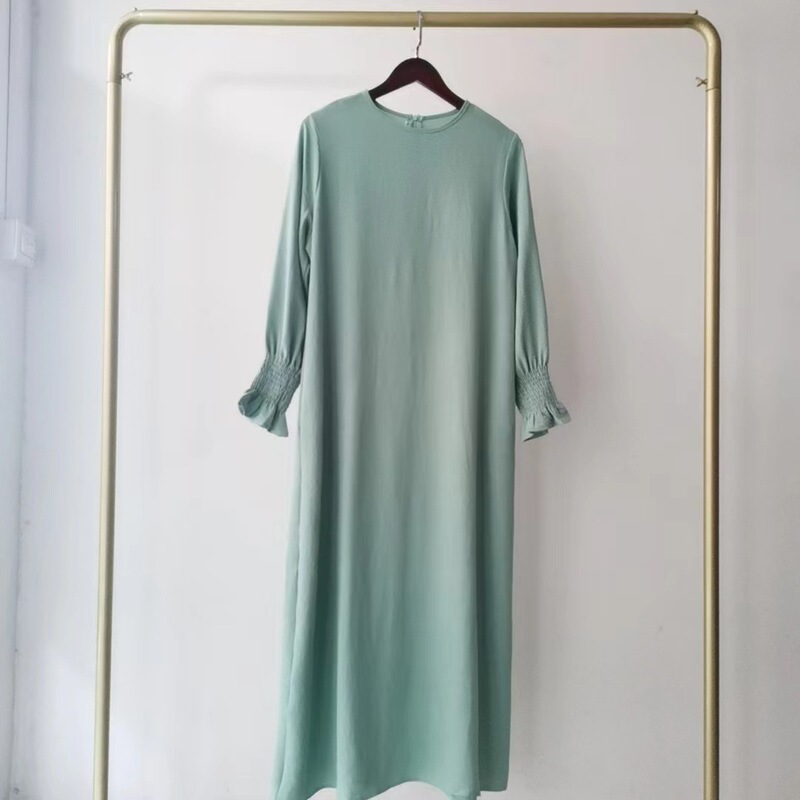 Directly supplied by the manufacturer, Yiduoduo's new plus-size women's long dress is a sweet and fresh, ruched, solid-color dress 23591 # Directly supplied by the manufacturer, Yiduoduo's new plus-size women's long dress is a sweet and fresh, ruched, solid-color dress 23591 #