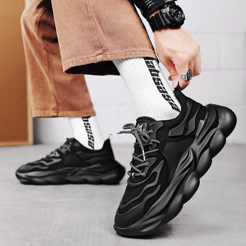 Summer breathable mesh thick-soled dad shoes new men's casual thick-soled shoes trendy sports shoes men's shoes wholesale