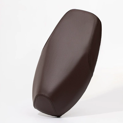 Electric Vehicle Seat Cover, Motorcycle Coffee-Colored Waterproof and Sun-Resistant Carbon Fiber Universal Leather Seat Cover for Electric Vehicles (Motorcycle cushion) - brown-carbon-fiber-s-number