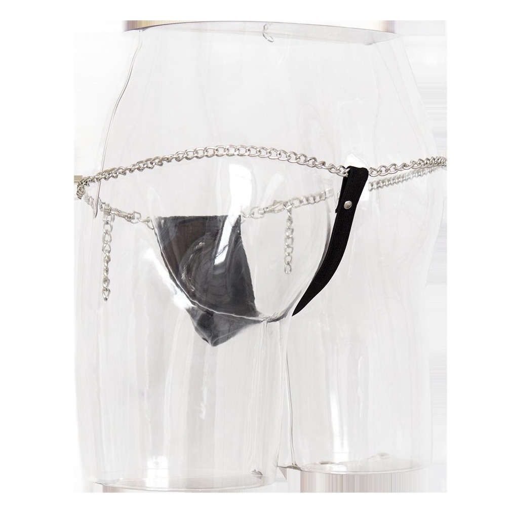 Tienda de fábrica juguetes sexuales juguetes alternativos juguetes de los hombres charol hierro cadena T pantalones cortos de los hombres ropa interior de cuero vinculante image 1