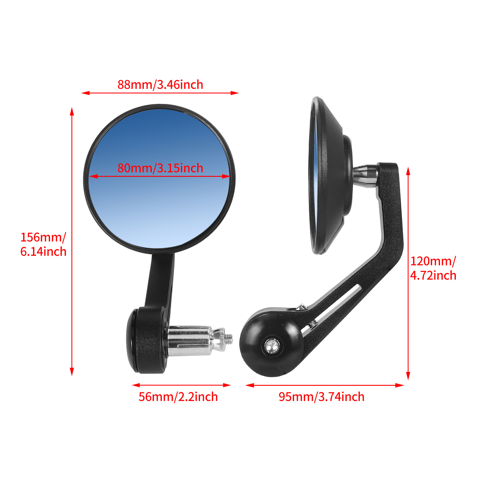 Motorcycle Rearview Mirror, Cruise Bike Handlebar Mirror, Cnc Modified Reversing Mirror, Retro Handlebar Mirror, Direct Supply Reflector