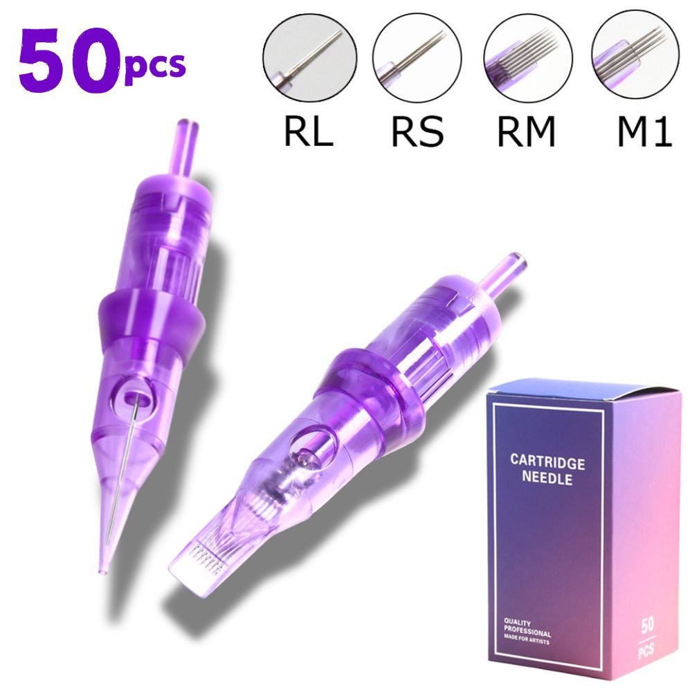 One-piece tattoo needles, 50 needles/box, professional tattooing needles for finishing, outlining, shading, and creating shading effects.