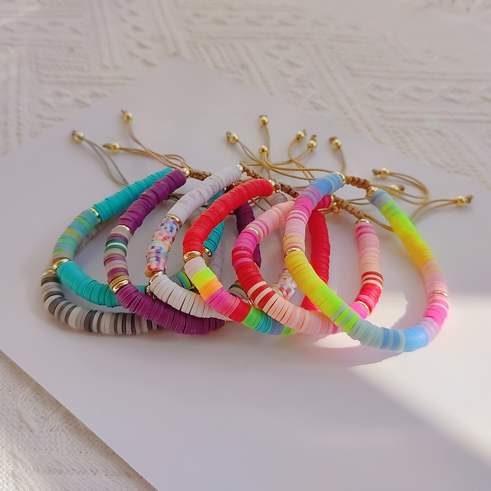 Vacation Geometric soft clay Copper Beaded Womenu0027S Bracelets